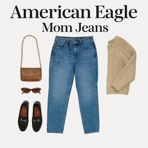 American Eagle Mom Jeans Women’s 6 High Rise Comfort Stretch Denim